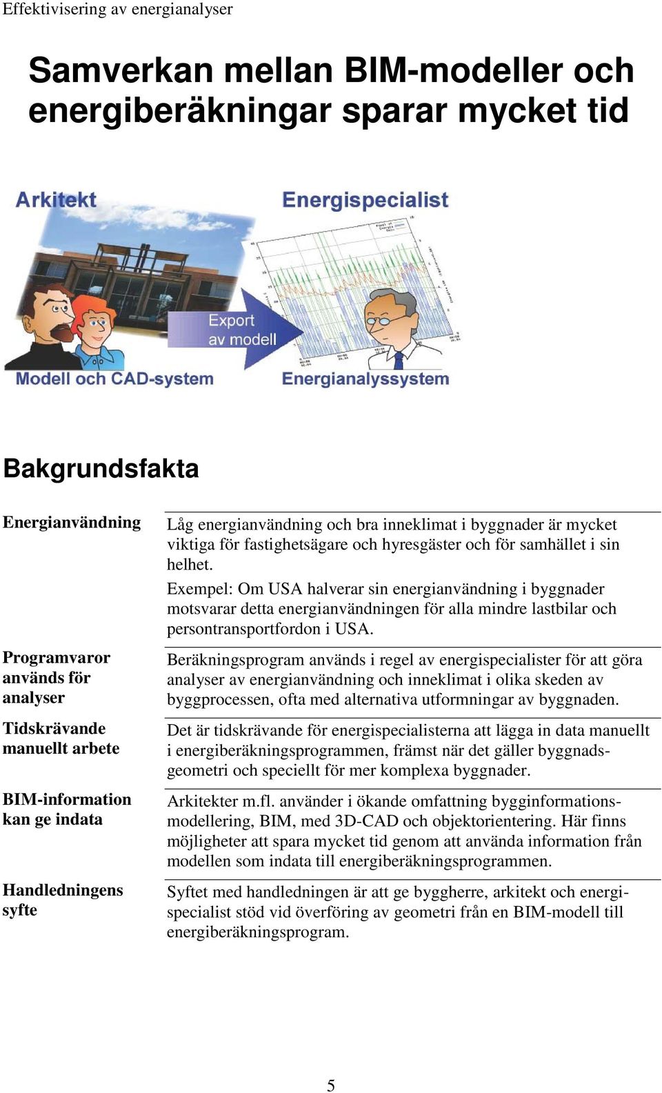 Exempel: Om USA halverar sin energianvändning i byggnader motsvarar detta energianvändningen för alla mindre lastbilar och persontransportfordon i USA.