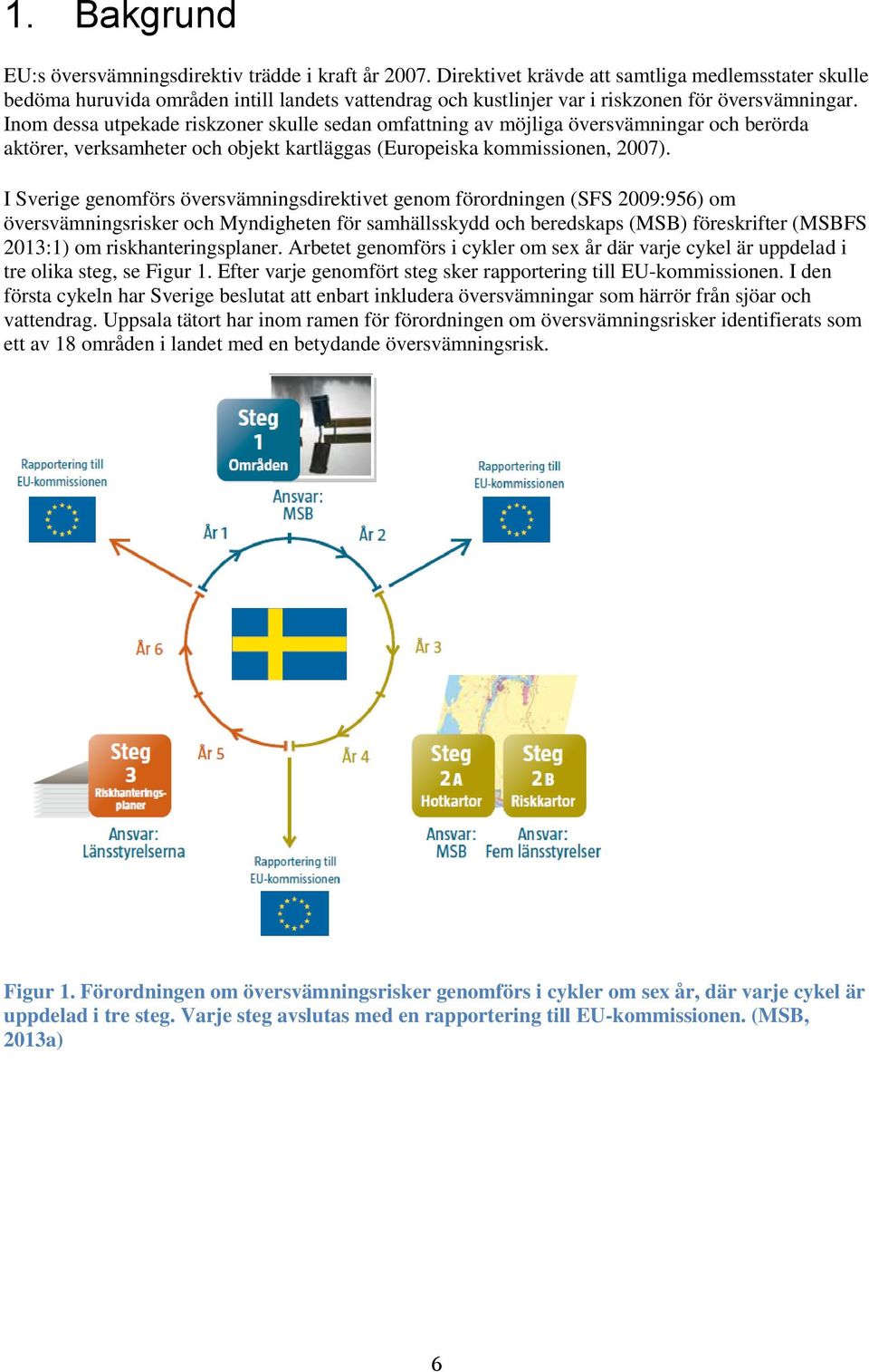 Inom dessa utpekade riskzoner skulle sedan omfattning av möjliga översvämningar och berörda aktörer, verksamheter och objekt kartläggas (Europeiska kommissionen, 2007).