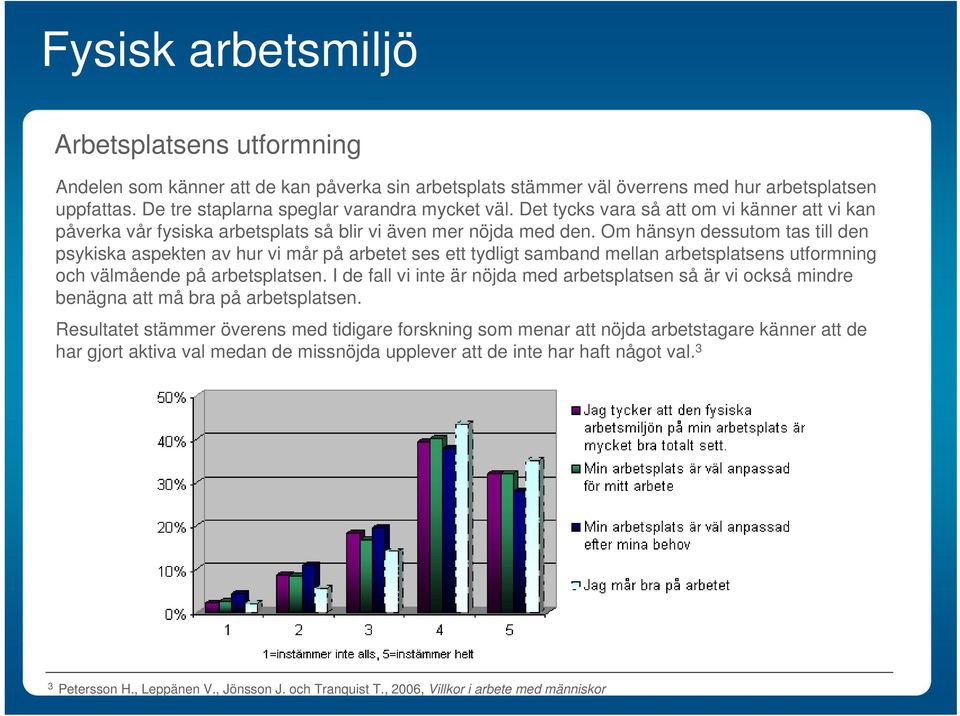 Om hänsyn dessutom tas till den psykiska aspekten av hur vi mår på arbetet ses ett tydligt samband mellan arbetsplatsens utformning och välmående på arbetsplatsen.