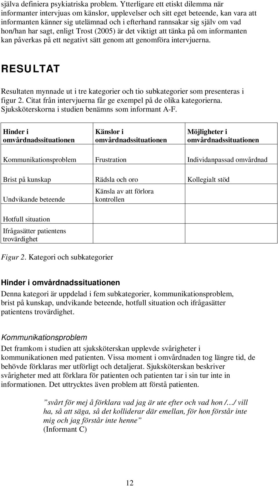 hon/han har sagt, enligt Trost (2005) är det viktigt att tänka på om informanten kan påverkas på ett negativt sätt genom att genomföra intervjuerna.