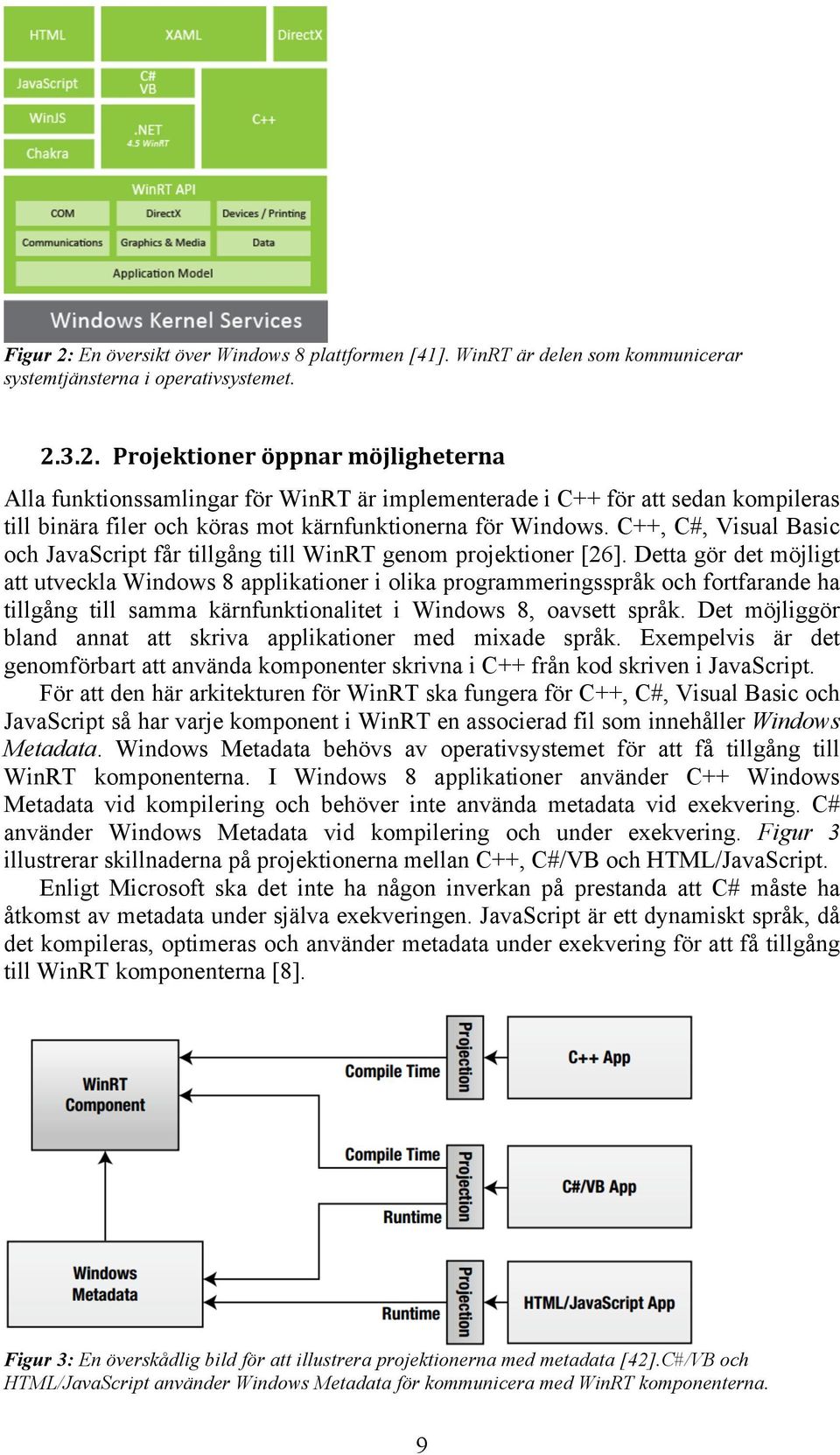 Detta gör det möjligt att utveckla Windows 8 applikationer i olika programmeringsspråk och fortfarande ha tillgång till samma kärnfunktionalitet i Windows 8, oavsett språk.