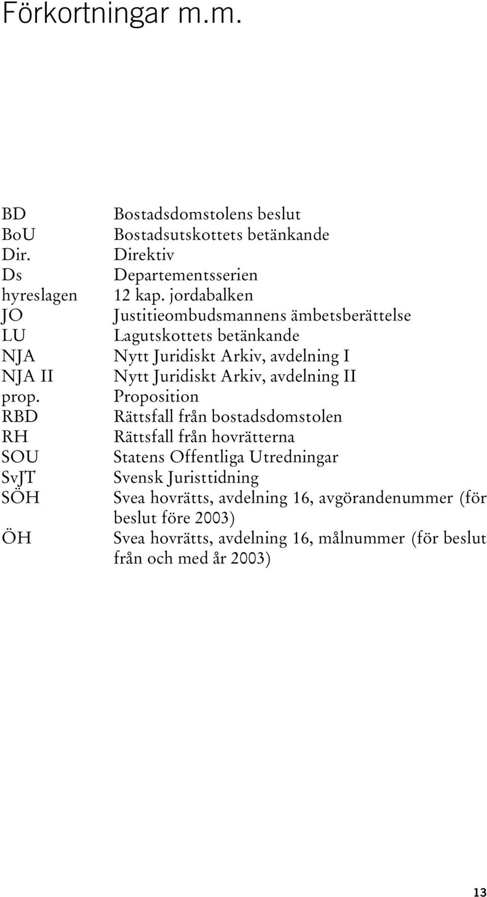 jordabalken Justitieombudsmannens ämbetsberättelse Lagutskottets betänkande Nytt Juridiskt Arkiv, avdelning I Nytt Juridiskt Arkiv, avdelning II