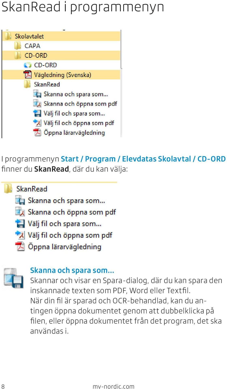 texten som PDF, Word eller Textfil.