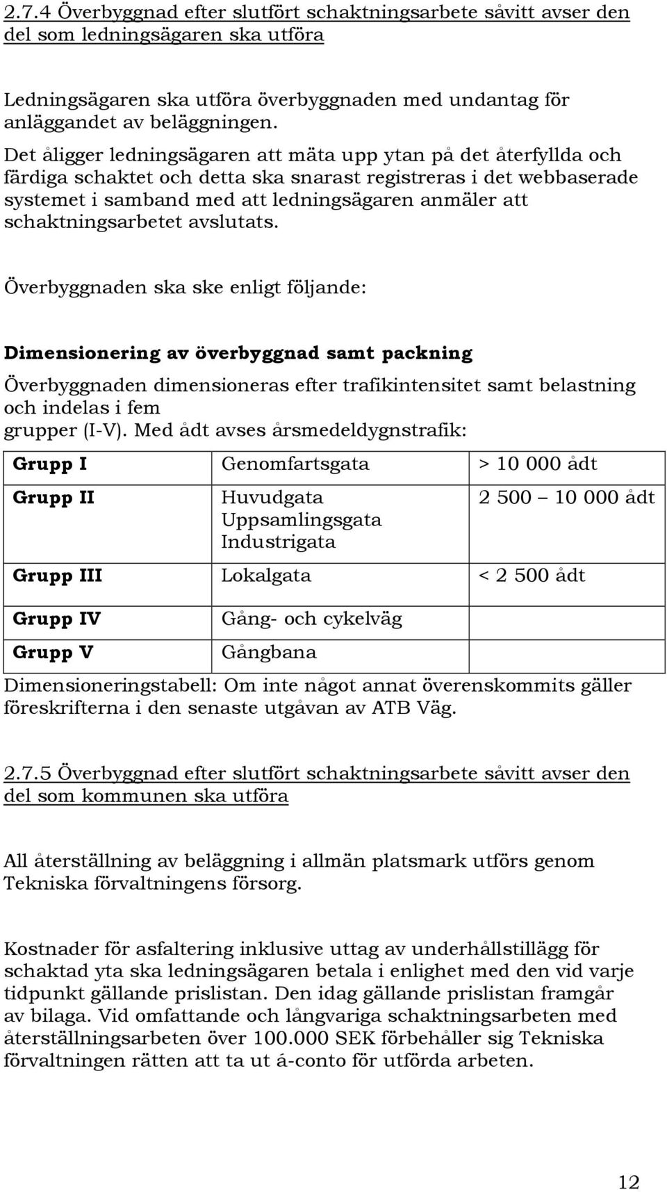 schaktningsarbetet avslutats.