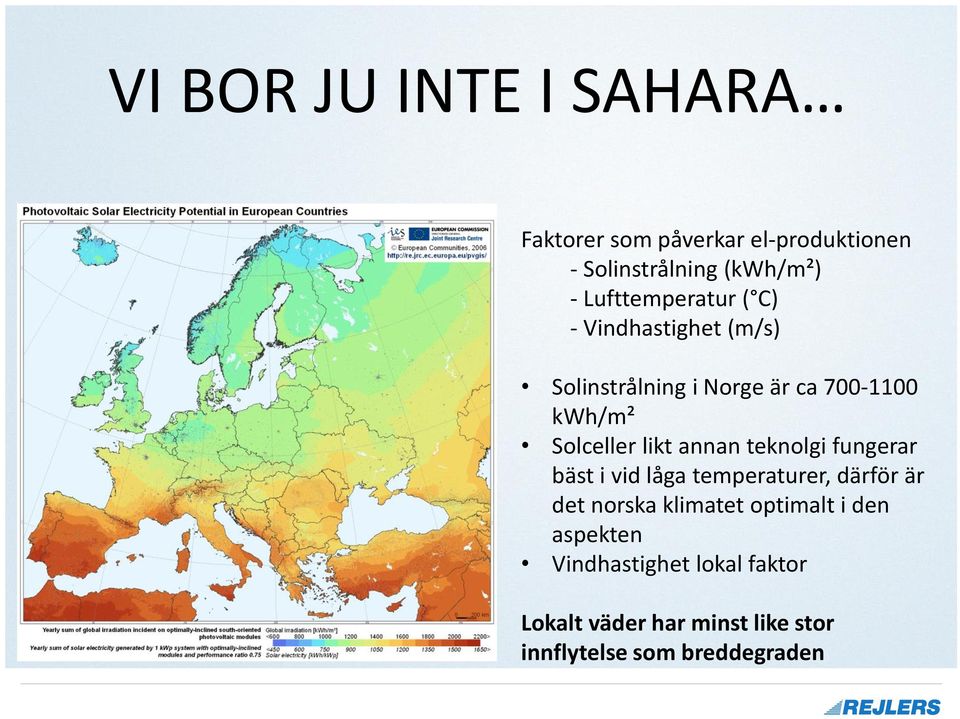 likt annan teknolgi fungerar bäst i vid låga temperaturer, därför är det norska klimatet