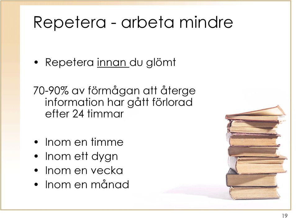 information har gått förlorad efter 24 timmar