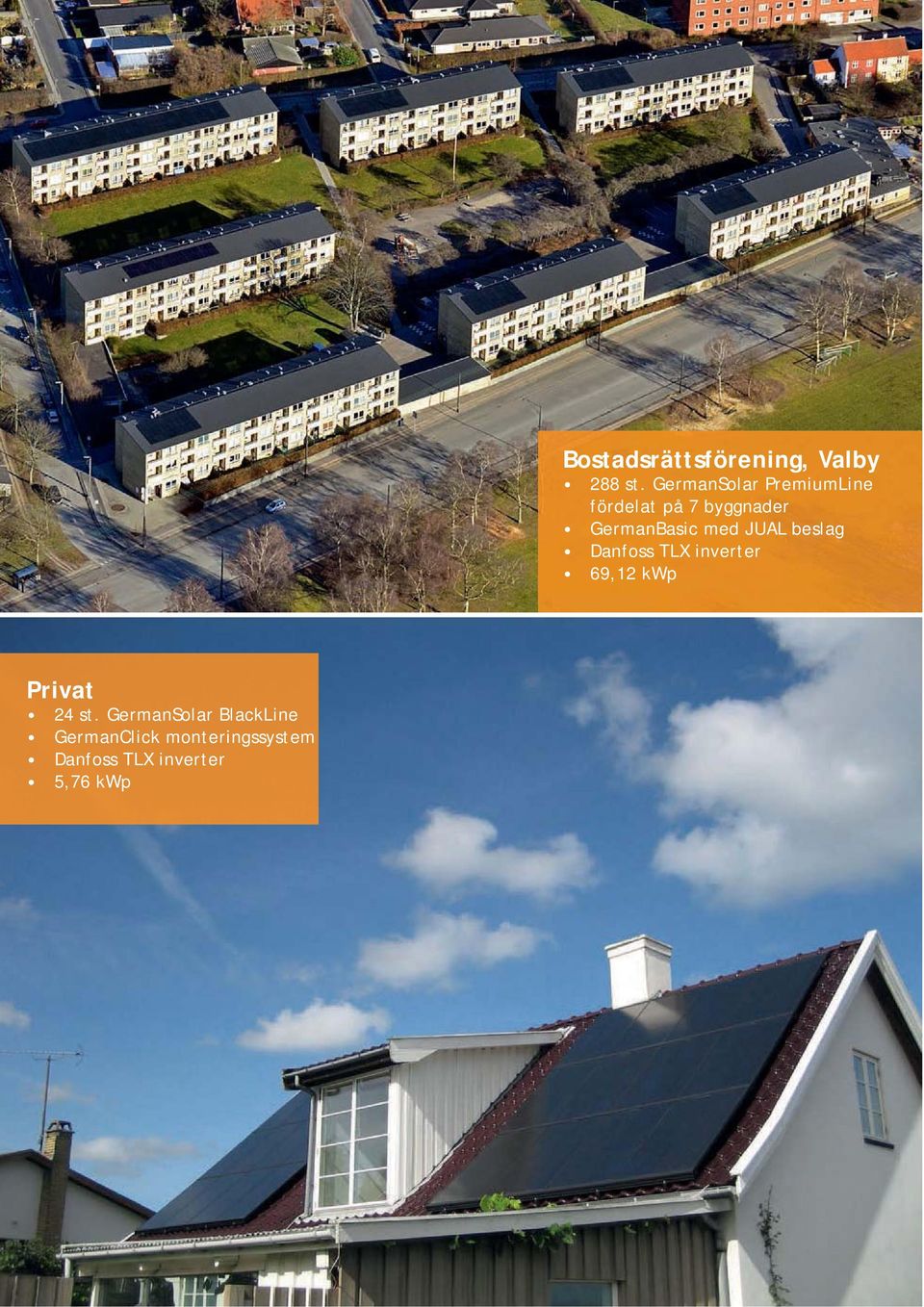 TLX inverter 5,76 kwp Bostadsrättsförening, Valby 288 st.