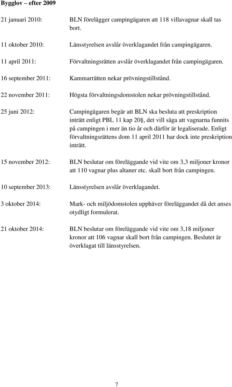 22 november 2011: Högsta förvaltningsdomstolen nekar prövningstillstånd.