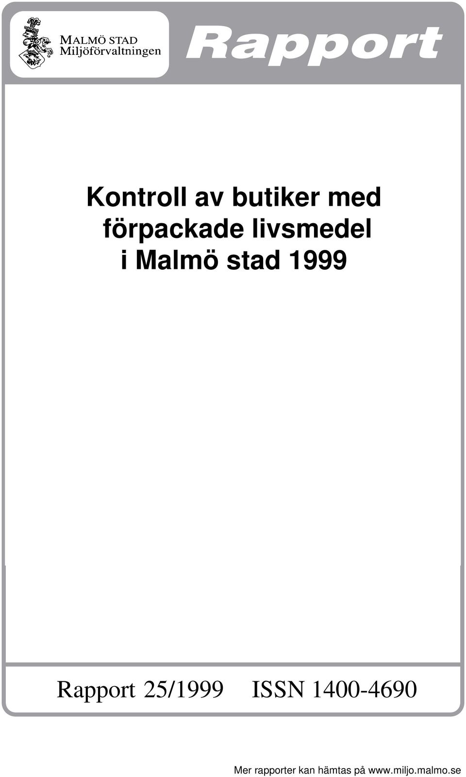 Rapport 25/1999 ISSN 1400-4690 Mer