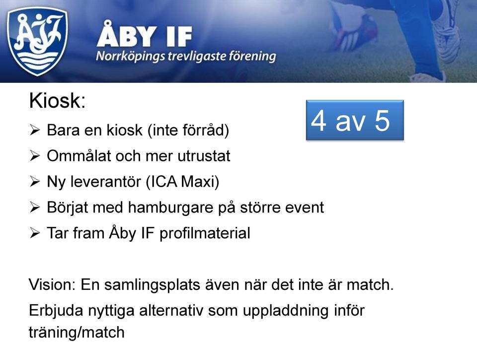 Åby IF profilmaterial 4 av 5 Vision: En samlingsplats även när det