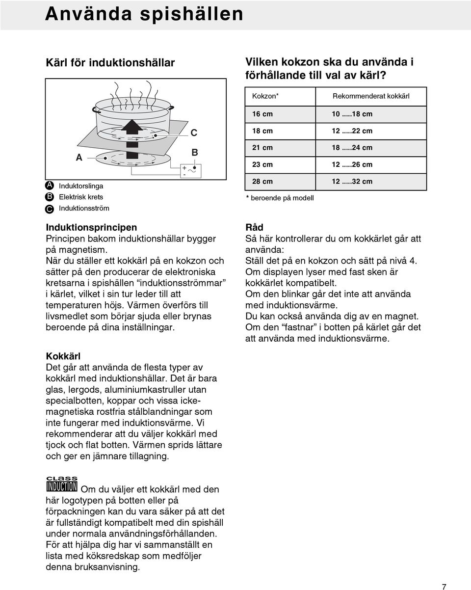 ..32 cm * beroende på modell Induktionsprincipen Principen bakom induktionshällar bygger på magnetism.