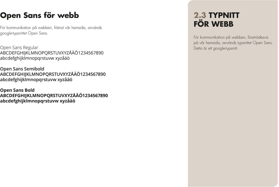 3 TYPNITT FÖR WEBB För kommunikation på webben, företrädesvis på vår