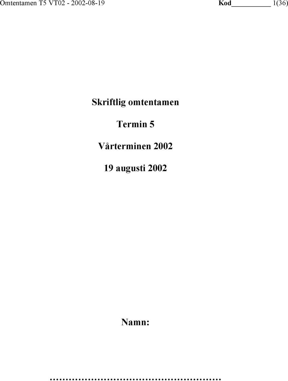 Skriftlig omtentamen