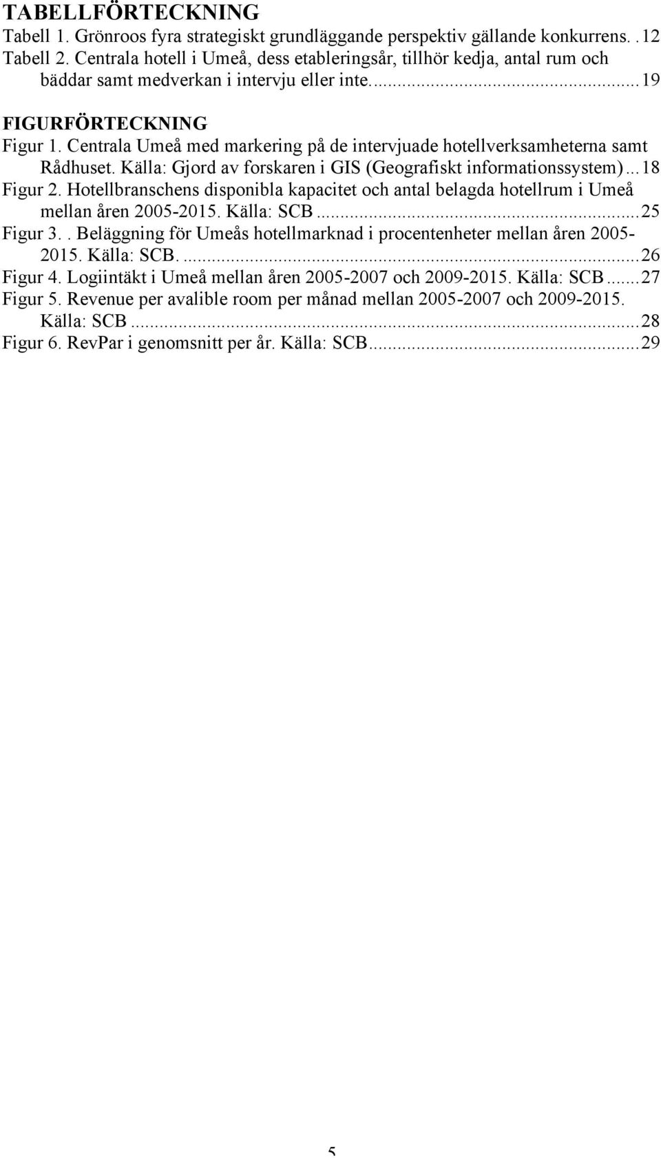 Centrala Umeå med markering på de intervjuade hotellverksamheterna samt Rådhuset. Källa: Gjord av forskaren i GIS (Geografiskt informationssystem)... 18 Figur 2.