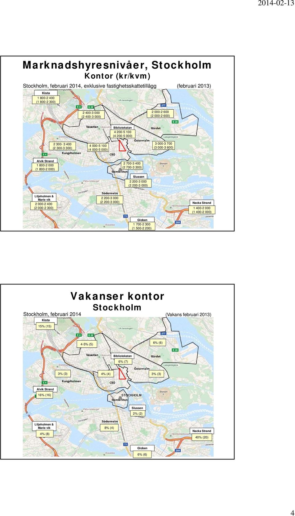 Marie vik 2-2 4 (2-2 3) 2 2-3 (2 2-3 ) Nacka Strand 1 4-2 (1 4-2 ) Globen 1 7-2 3 (1 5-2 2) Kista 15% (15) Vakanser kontor Stockholm Stockholm, februari 214 (Vakans