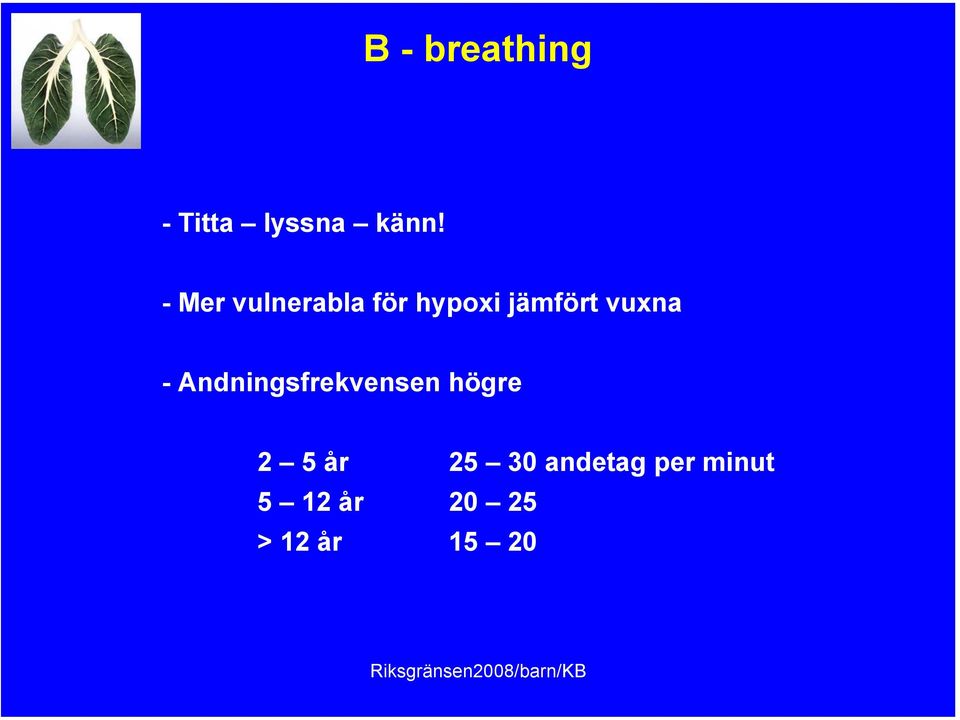 vuxna - Andningsfrekvensen högre 2 5 år
