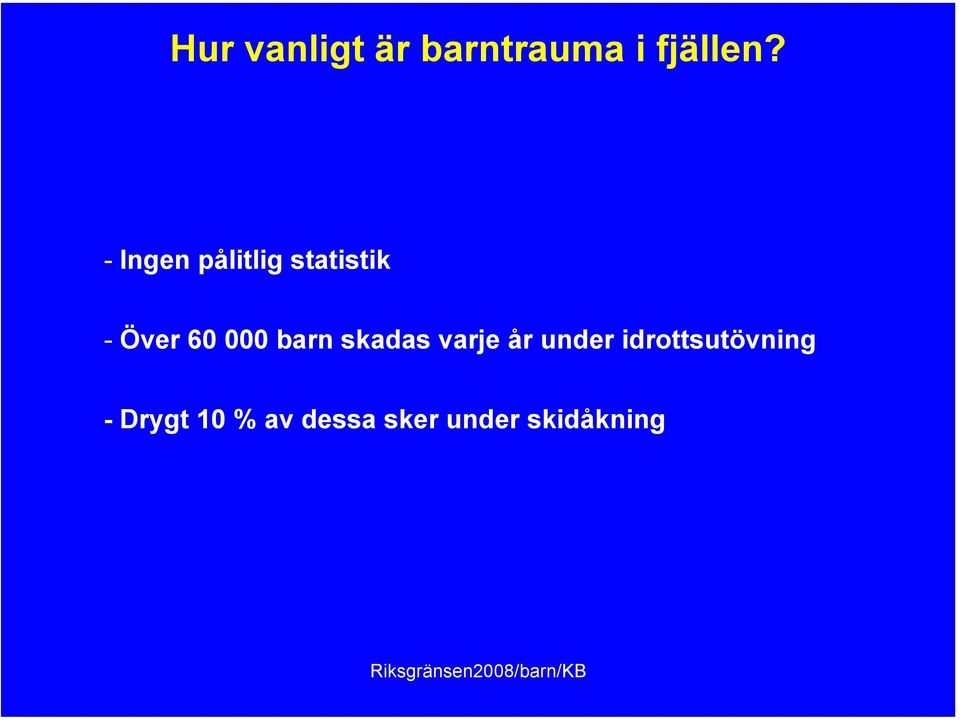 barn skadas varje år under