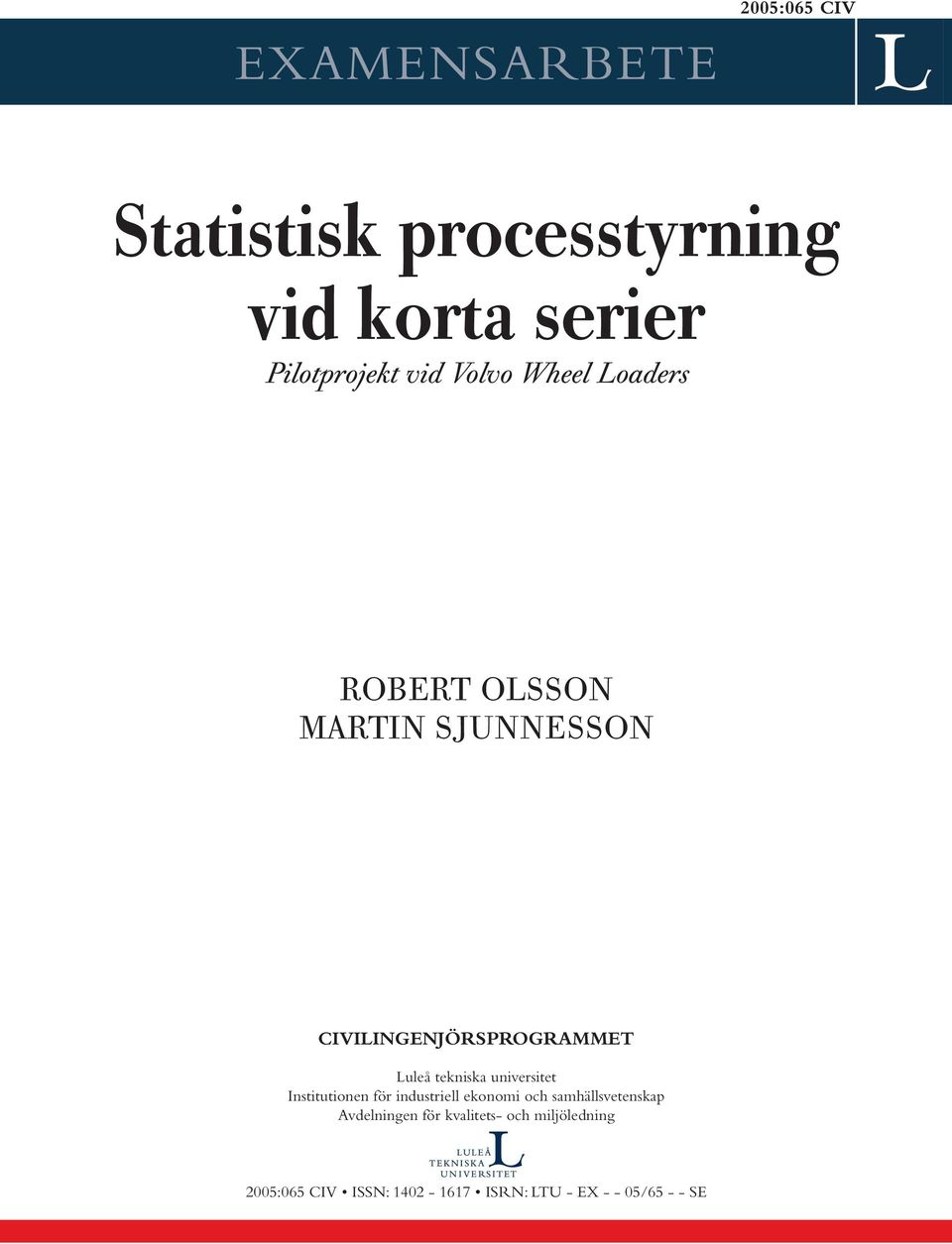 tekniska universitet Institutionen för industriell ekonomi och samhällsvetenskap