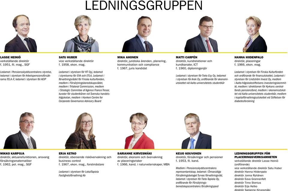Ledamot i styrelsen för YIT Oyj, ledamot i styrelserna för EVA och ETLA, Ledamot i förvaltningsrådet för Finska kulturfonden, medlem i Försörjningsberedskapsrådet, medlem i Trilateral Commission,