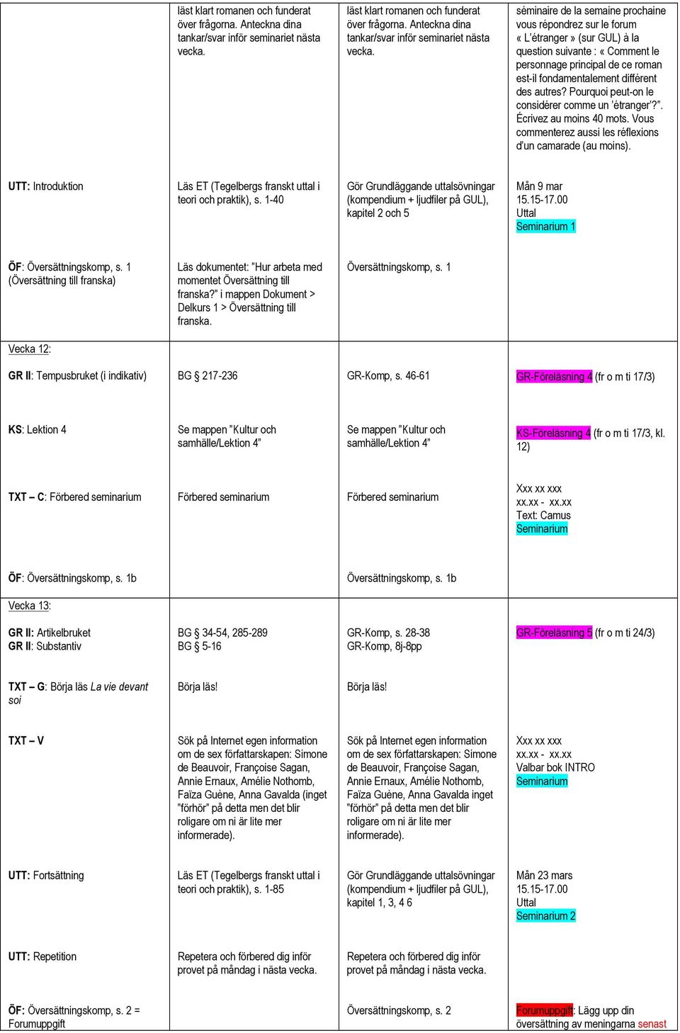séminaire de la semaine prochaine vous répondrez sur le forum «L étranger» (sur GUL) à la question suivante : «Comment le personnage principal de ce roman est-il fondamentalement différent des autres?