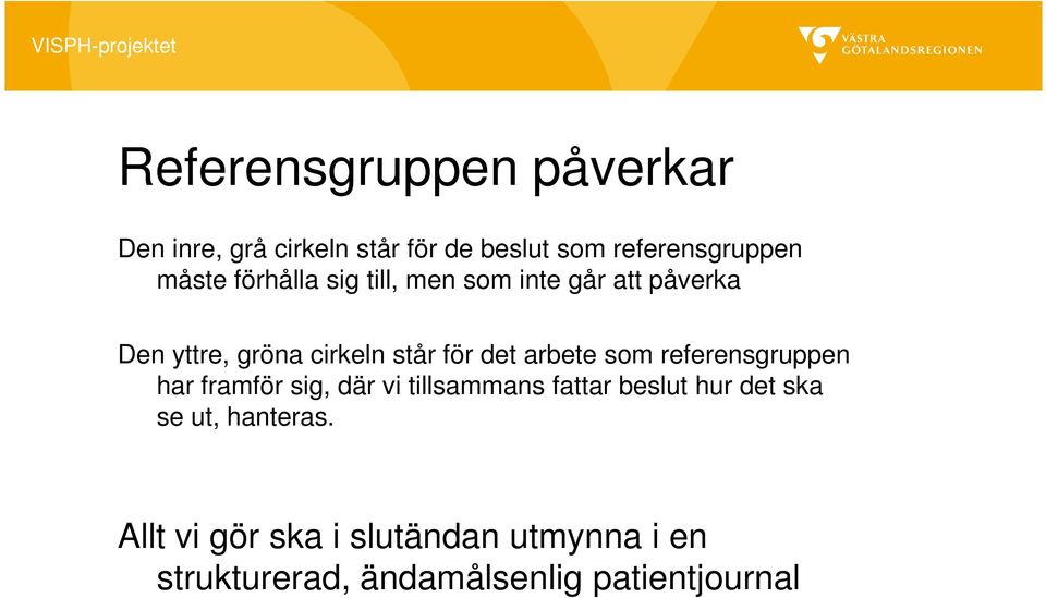 arbete som referensgruppen har framför sig, där vi tillsammans fattar beslut hur det ska se