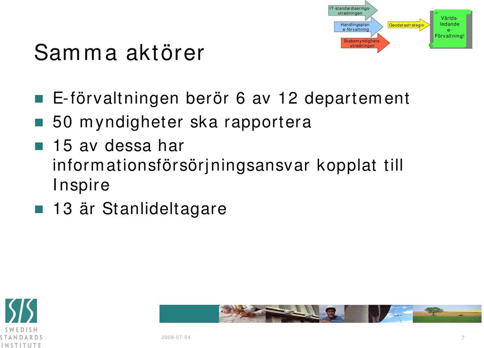 E-förvaltningen berör 6 av 12 departement 50 myndigheter ska rapportera 15 av