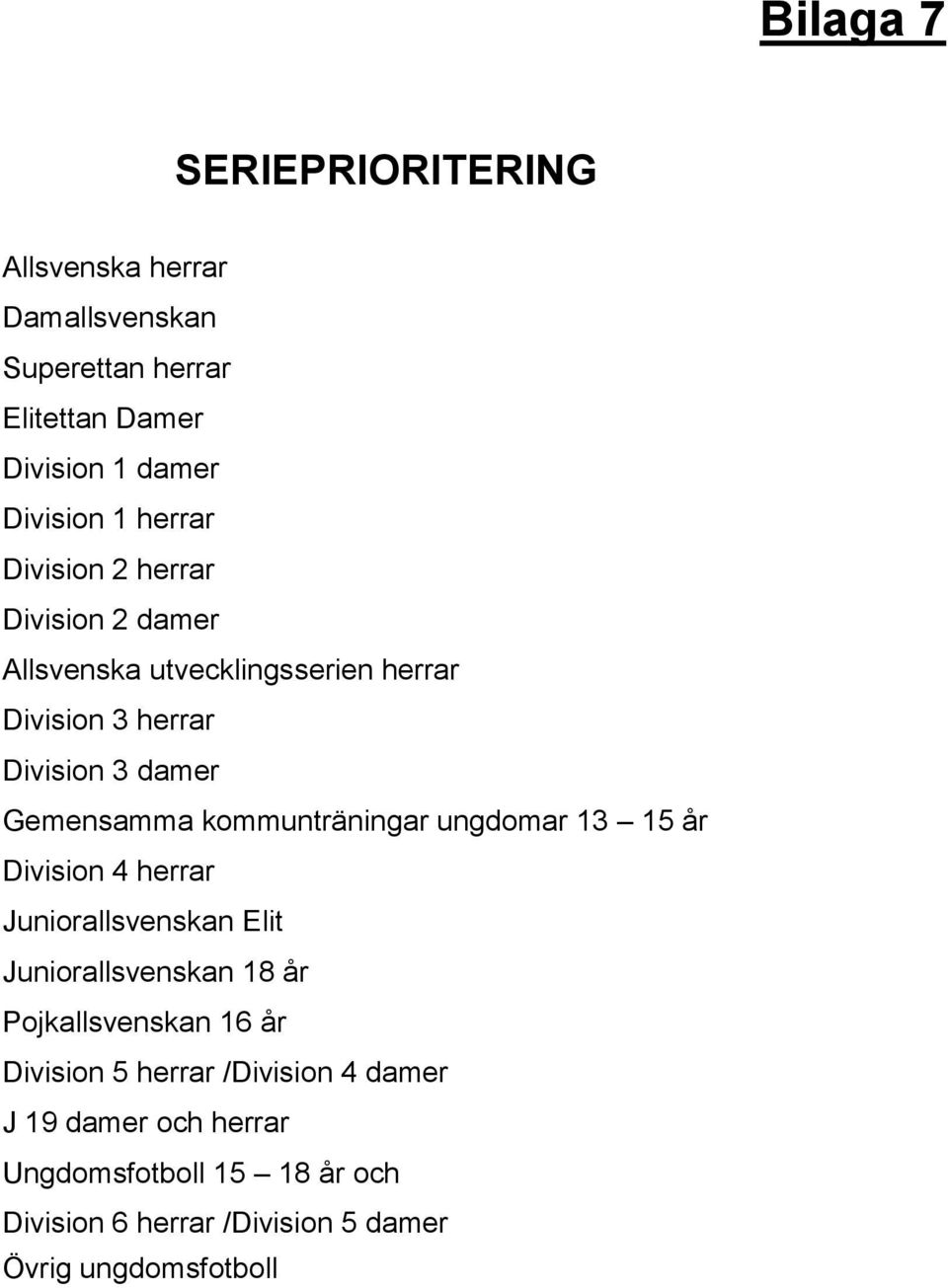 kommunträningar ungdomar 13 15 år Division 4 herrar Juniorallsvenskan Elit Juniorallsvenskan 18 år Pojkallsvenskan 16 år