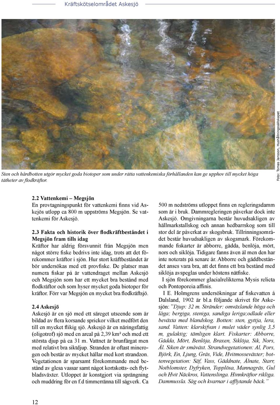 3 Fakta och historik över flodkräftbeståndet i Megsjön fram tills idag Kräftor har aldrig försvunnit från Megsjön men något större fiske bedrivs inte idag, trots att det förekommer kräftor i sjön.