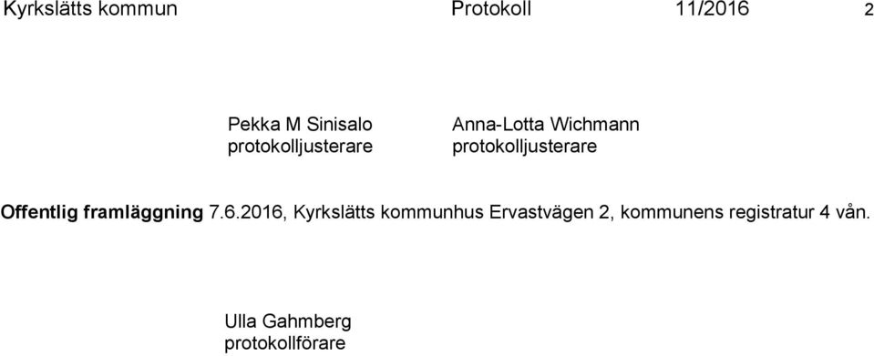 Offentlig framläggning 7.6.