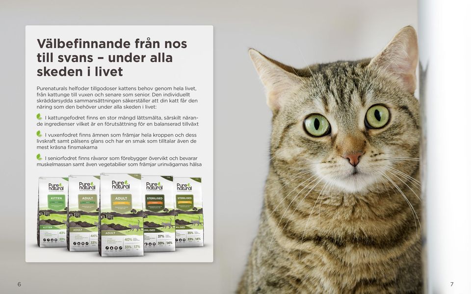 särskilt närande ingredienser vilket är en förutsättning för en balanserad tillväxt I vuxenfodret finns ämnen som främjar hela kroppen och dess livskraft samt pälsens glans och har