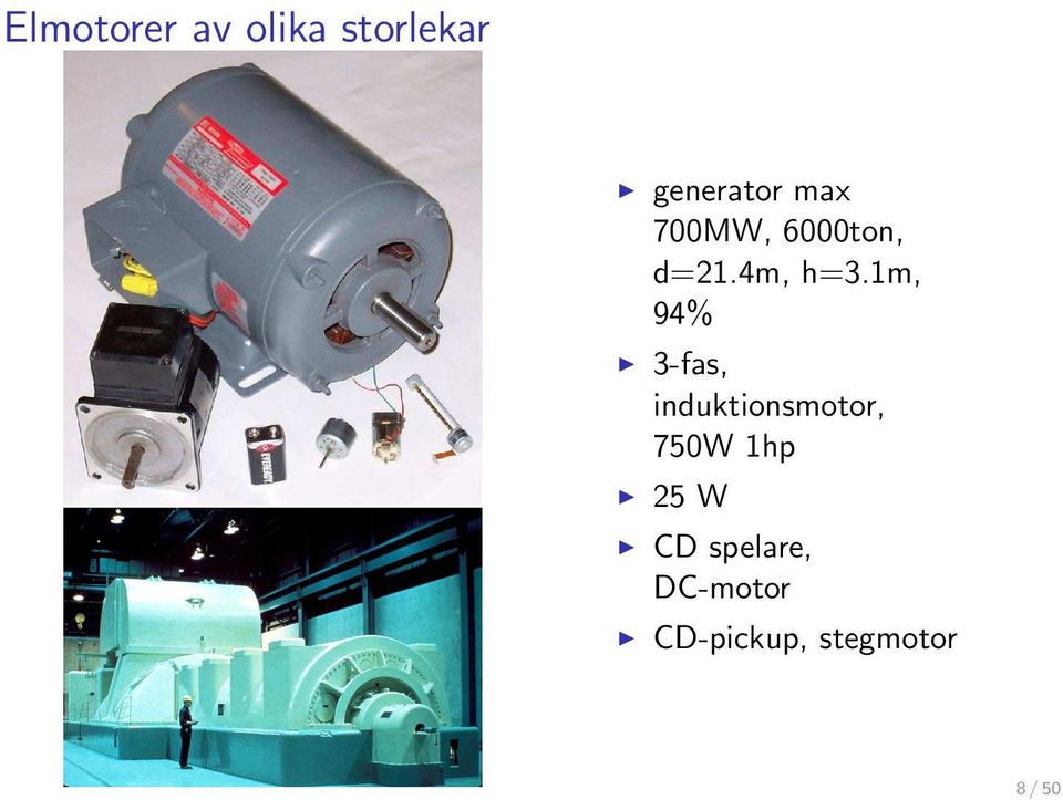 1m, 94% 3-fas, induktionsmotor, 750W 1hp