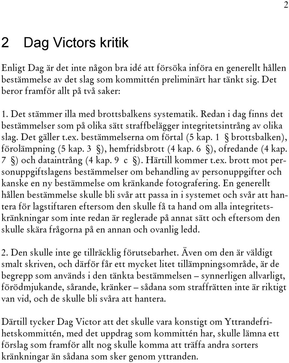 Integritetsskydd Dag Victors förslag till lagtext - PDF Gratis nedladdning