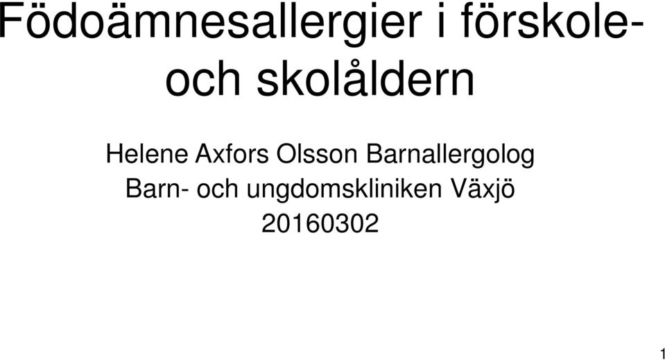Axfors Olsson Barnallergolog