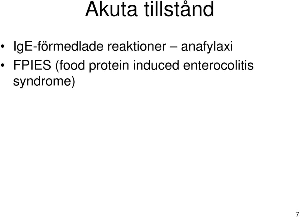 anafylaxi FPIES (food