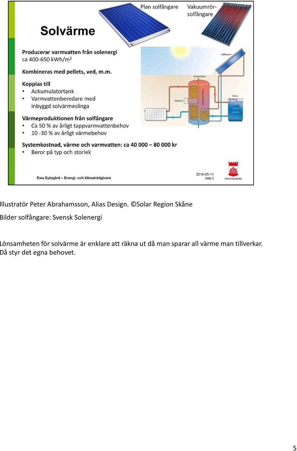 Solenergi Lönsamheten för solvärme är enklare att