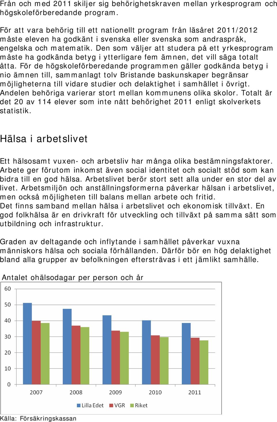 Den som väljer att studera på ett yrkesprogram måste ha godkända betyg i ytterligare fem ämnen, det vill säga totalt åtta.