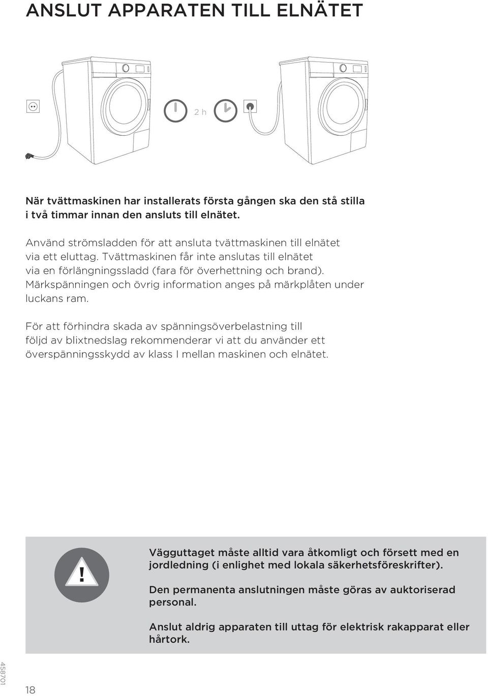 Märkspänningen och övrig information anges på märkplåten under luckans ram.