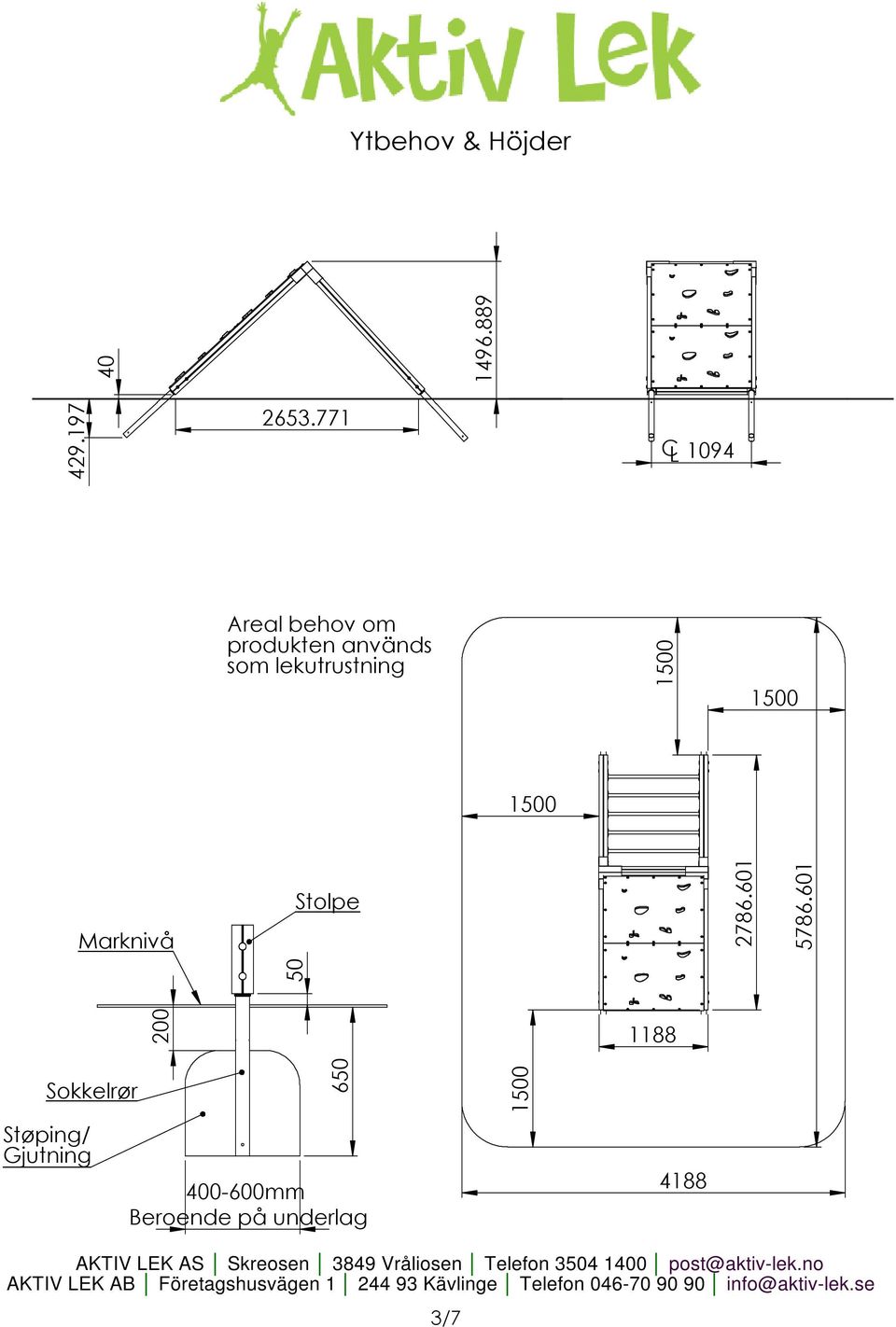 lekutrustning Marknivå Stolpe 50 40 1496.889 2653.