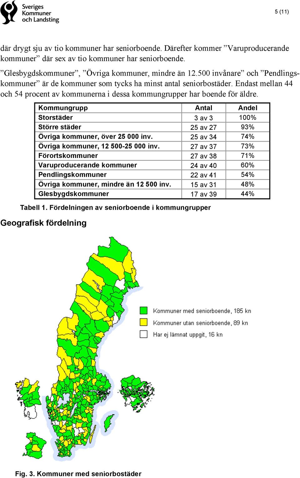 Kommungrupp Antal Andel Storstäder 3 av 3 100% Större städer 25 av 27 93% Övriga kommuner, över 25 000 inv. 25 av 34 74% Övriga kommuner, 12 500-25 000 inv.