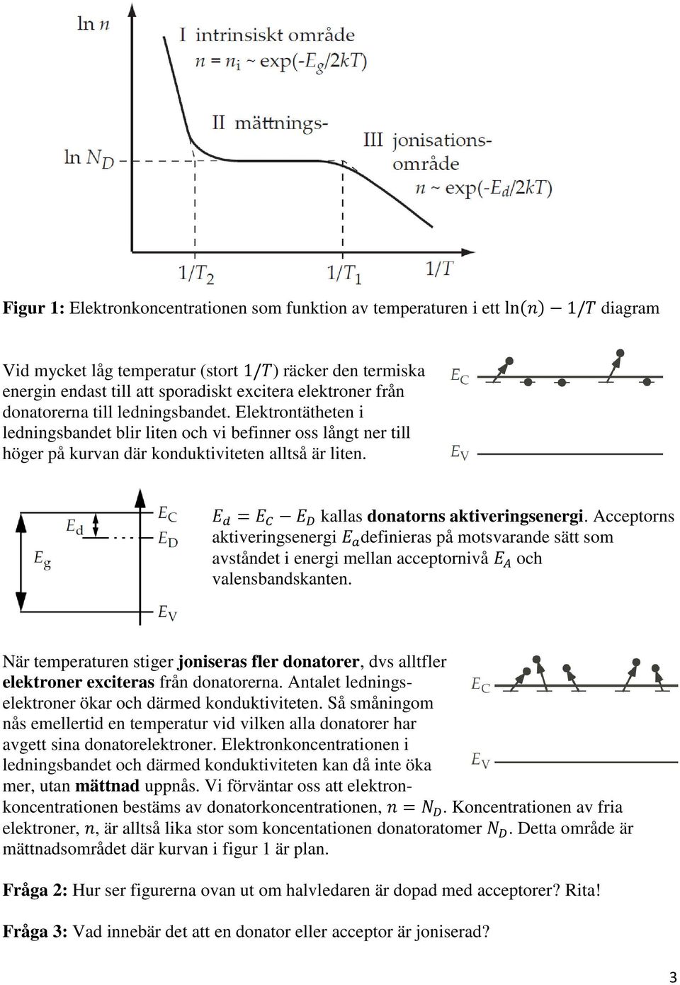 kallas donatorns aktiveringsenergi. Acceptorns aktiveringsenergi definieras på motsvarande sätt som avståndet i energi mellan acceptornivå och valensbandskanten.