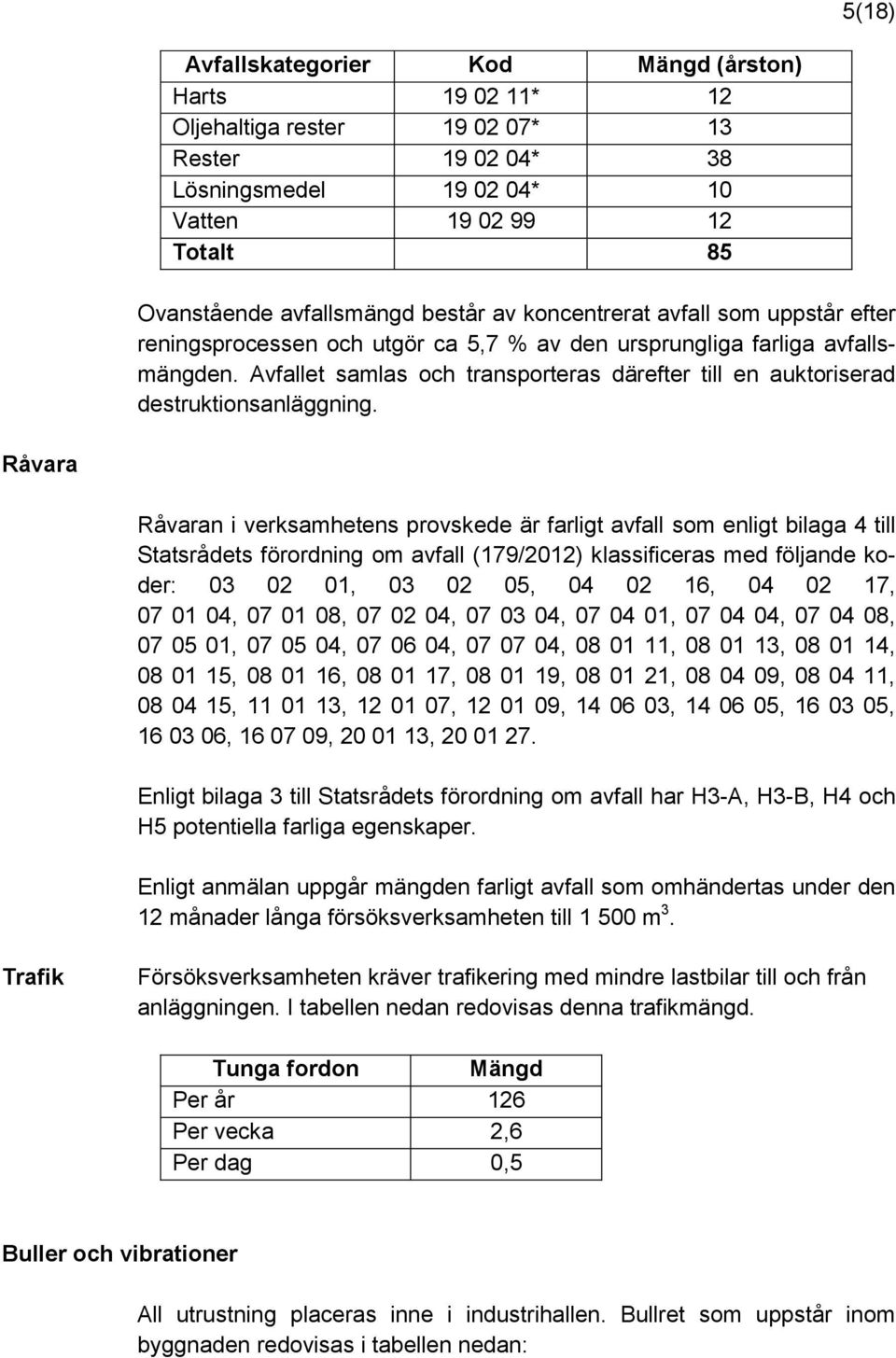 Avfallet samlas och transporteras därefter till en auktoriserad destruktionsanläggning.