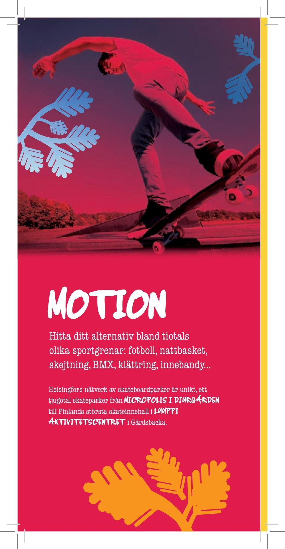 .. Helsingfors nätverk av skateboardparker är unikt, ett tjugotal