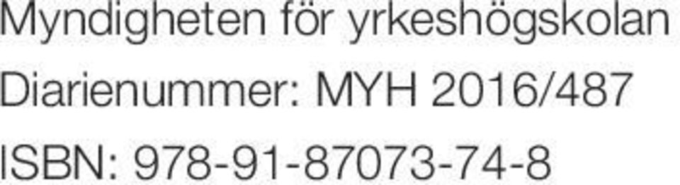 Diarienummer: MYH