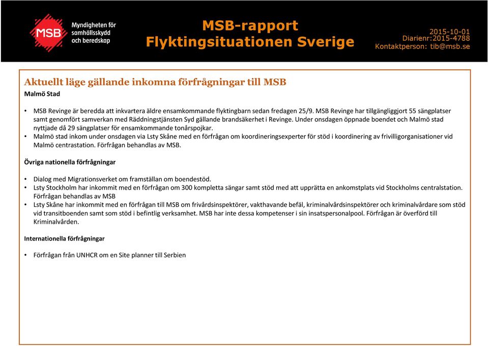 Under onsdagen öppnade boendet och Malmö stad nyttjade då 29 sängplatser för ensamkommande tonårspojkar.