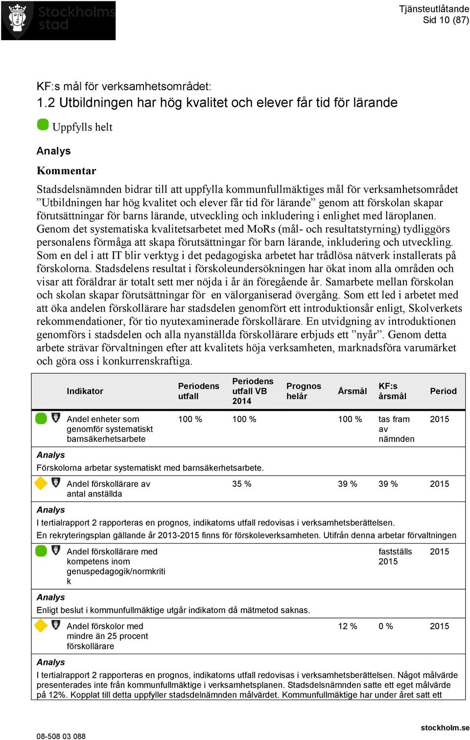 elever får tid för lärande genom att förskolan skapar förutsättningar för barns lärande, utveckling och inkludering i enlighet med läroplanen.