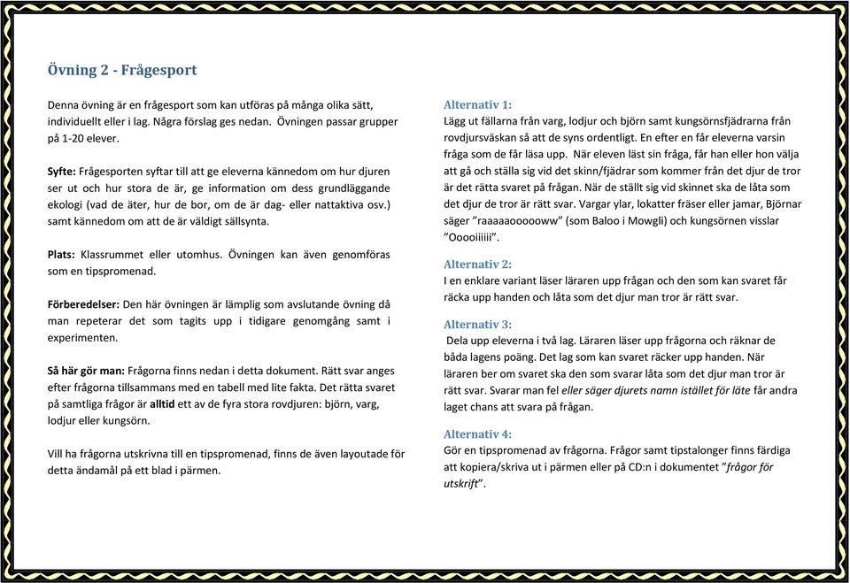 Ovning 2 Fragesport Pdf Gratis Nedladdning