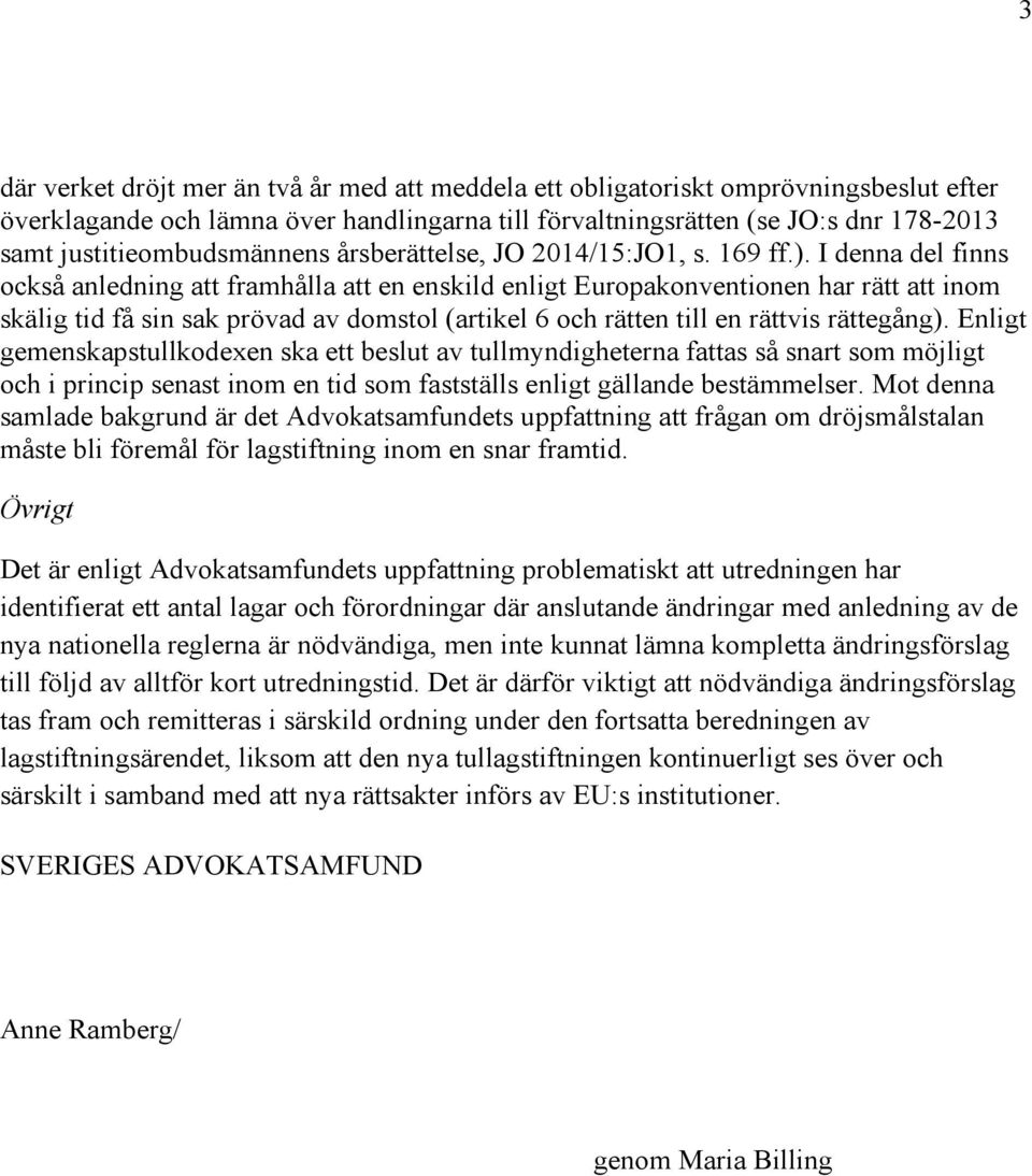 I denna del finns också anledning att framhålla att en enskild enligt Europakonventionen har rätt att inom skälig tid få sin sak prövad av domstol (artikel 6 och rätten till en rättvis rättegång).