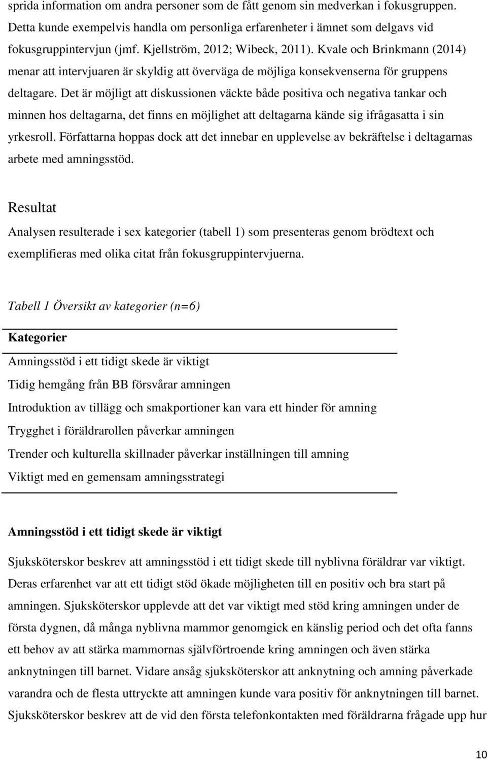 Det är möjligt att diskussionen väckte både positiva och negativa tankar och minnen hos deltagarna, det finns en möjlighet att deltagarna kände sig ifrågasatta i sin yrkesroll.