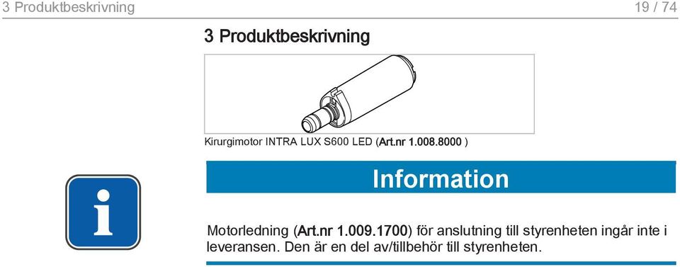8000 ) Information Motorledning (Art.nr 1.009.