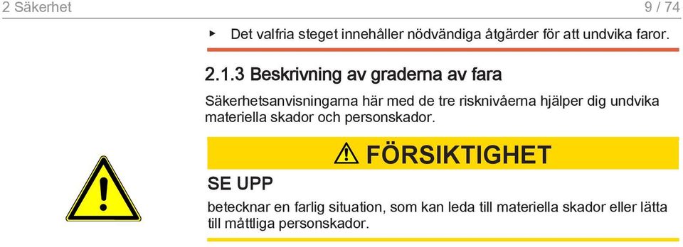 hjälper dig undvika materiella skador och personskador.